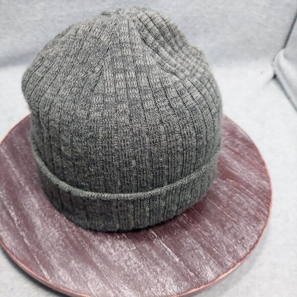 Aussie Island Surf Shop Ribbed Knit Beanie Hat Dark Gray Acrylic Winter Cap - Picture 5 of 8